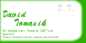 david tomasik business card